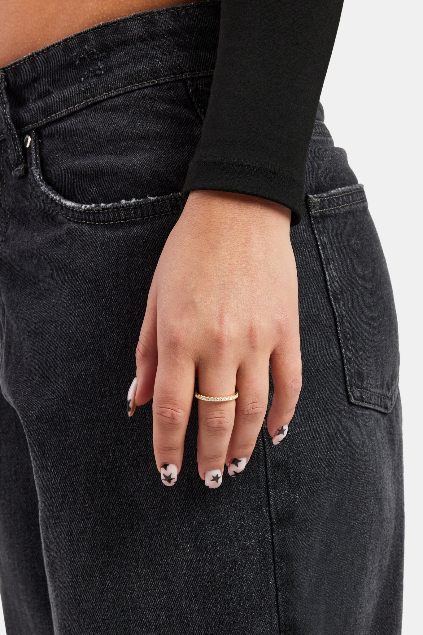 Moissanit-Tennisring – Gold – 3 mm